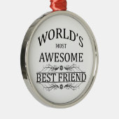世界の最も素晴らしい親友 メタルオーナメント (右)