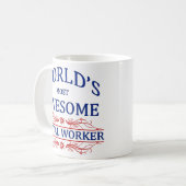 世界の最も素晴らしい郵便局員 コーヒーマグカップ (正面左)