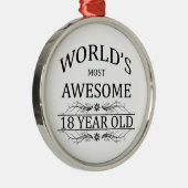 世界の最も素晴らしい18歳児 メタルオーナメント (右)