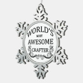 世界の最も素晴らしいCrafter スノーフレークピューターオーナメント (右)