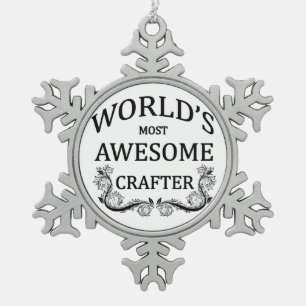 世界の最も素晴らしいCrafter スノーフレークピューターオーナメント