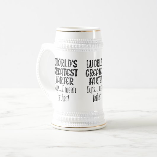 世界の最も素晴らしいfarter oops私は父の白を意味します ビールジョッキ (正面左)