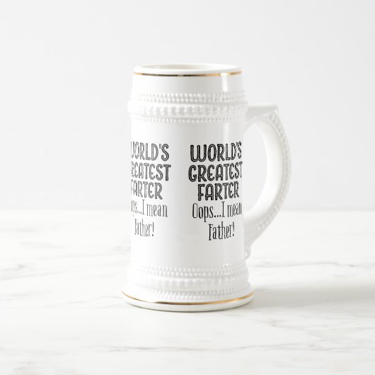 世界の最も素晴らしいfarter oops私は父の白を意味します ビールジョッキ (正面右)