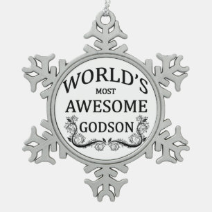 世界の最も素晴らしいGodson スノーフレークピューターオーナメント