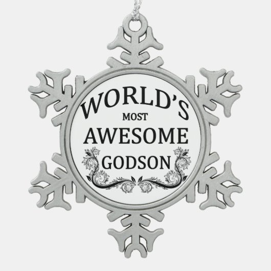 世界の最も素晴らしいGodson スノーフレークピューターオーナメント (正面)