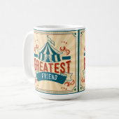 世界の最大の友人勇気付けられる コーヒーマグカップ (正面左)