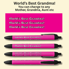世界の最高のおばあちゃん！-文字の変更 黒ボールペン