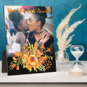 「世界の最高のおばさん」とタンジェリンの野花 フォトプラーク (側面)