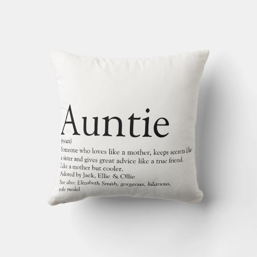 世界の最高のおばよ、叔母の定義 クッション (裏面)