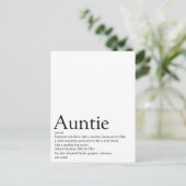 世界の最高のおばよ、叔母の定義 ポストカード (スタンド正面)