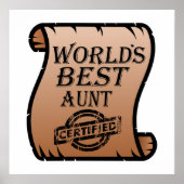 世界の最高のおば認定証おもしろい ポスター (正面)