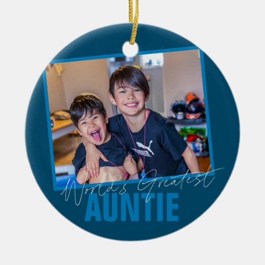 世界の最高のおば |フォトセモダンラミックオーナメント セラミックオーナメント (正面)