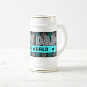 世界の最高のアーガイルパパパターン(の模様が)ある父の日 ビールジョッキ (正面右)