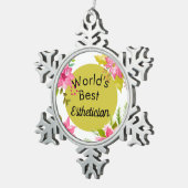 世界の最高のエステティシャンオーナメント スノーフレークピューターオーナメント (右)