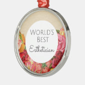 世界の最高のエステティシャンギフト メタルオーナメント (左)