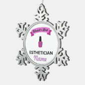 世界の最高のエステティシャン スノーフレークピューターオーナメント (右)