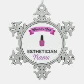 世界の最高のエステティシャン スノーフレークピューターオーナメント (正面)