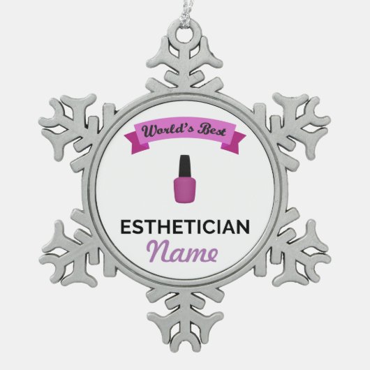 世界の最高のエステティシャン スノーフレークピューターオーナメント (正面)