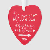 世界の最高のカイロプラクティック助手ハート オーナメント (正面)
