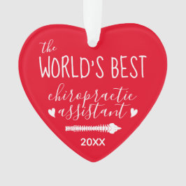 世界の最高のカイロプラクティック助手ハート オーナメント