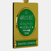 世界の最高のカイロプラクティック助手 ゴールドプレートバナーオーナメント (右)