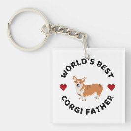 世界の最高のコルギ父帽子ドッグ誇りを持ったパパギフト キーホルダー