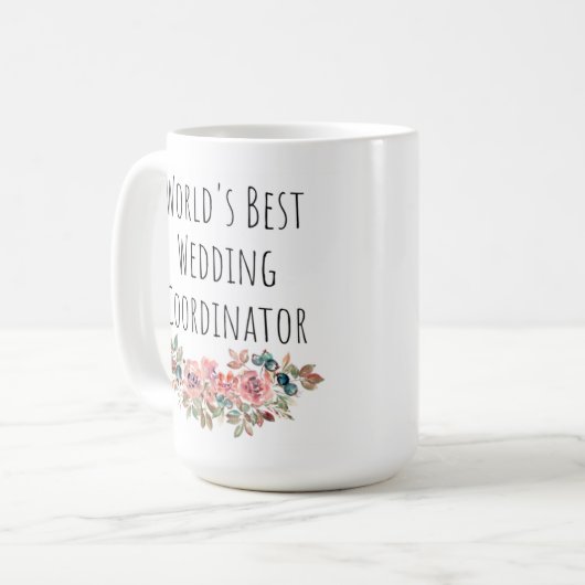 世界の最高のコーディネーター結婚 – お礼の言葉  コーヒーマグカップ (正面左)