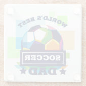世界の最高のサッカーパパ父の日 ガラスコースター (裏面)