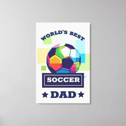 世界の最高のサッカーパパ父の日 キャンバスプリント (正面)