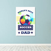 世界の最高のサッカーパパ父の日 キャンバスプリント (インサイチュ (ウッドフロア))