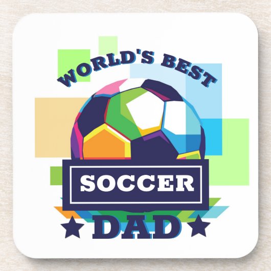 世界の最高のサッカーパパ父の日 コースター (正面)