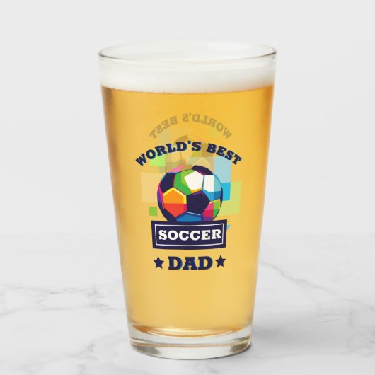 世界の最高のサッカーパパ父の日 タンブラーグラス (ドリンク正面)