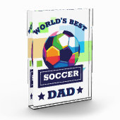 世界の最高のサッカーパパ父の日 フォトブロック (左)