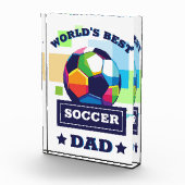 世界の最高のサッカーパパ父の日 フォトブロック (右)