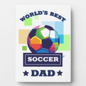 世界の最高のサッカーパパ父の日 フォトプラーク (正面)