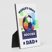 世界の最高のサッカーパパ父の日 フォトプラーク (側面)