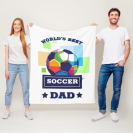 世界の最高のサッカーパパ父の日 フリースブランケット