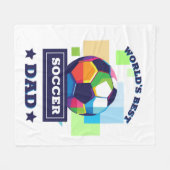 世界の最高のサッカーパパ父の日 フリースブランケット (正面(横))