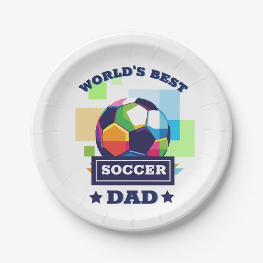 世界の最高のサッカーパパ父の日 ペーパープレート (正面)
