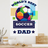 世界の最高のサッカーパパ父の日 ポスター (キッチン)