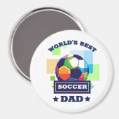 世界の最高のサッカーパパ父の日 マグネット (正面/裏面)