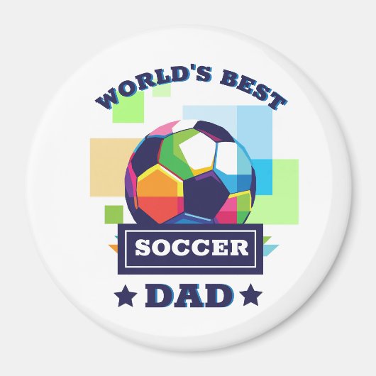 世界の最高のサッカーパパ父の日 マグネット (正面)