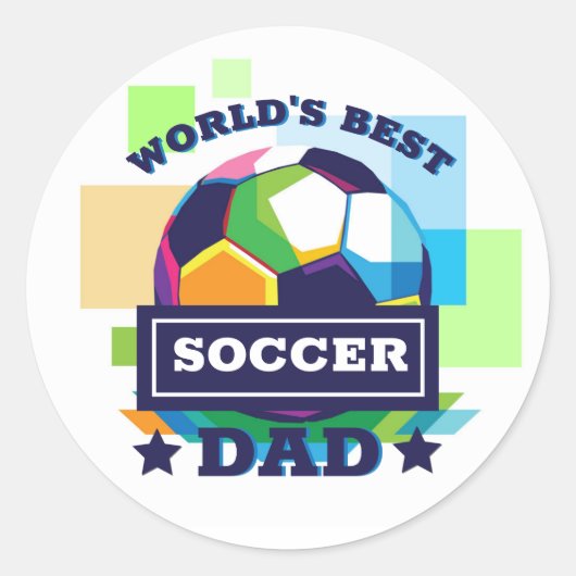 世界の最高のサッカーパパ父の日 ラウンドシール (正面)