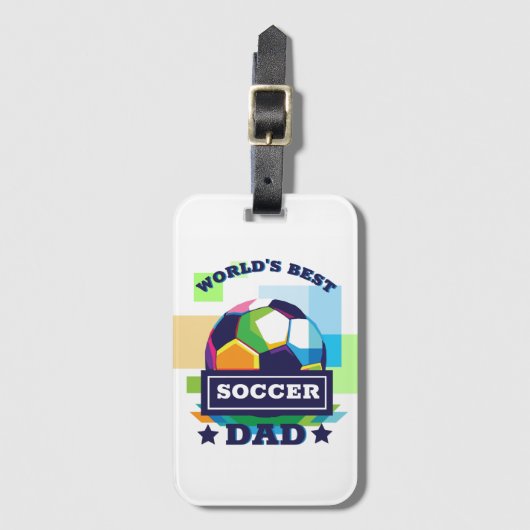世界の最高のサッカーパパ父の日 ラゲッジタグ (正面縦)