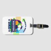世界の最高のサッカーパパ父の日 ラゲッジタグ (正面横)