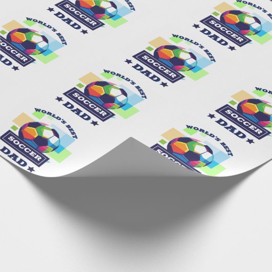 世界の最高のサッカーパパ父の日 ラッピングペーパー (角)