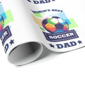 世界の最高のサッカーパパ父の日 ラッピングペーパー (ロールコーナー)