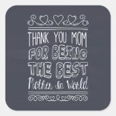 世界の最高のシステッカーの母のために スクエアシール (正面)
