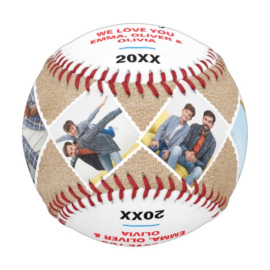 世界の最高のダディパーソナライズされた4枚 野球ボール (正面)