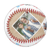 世界の最高のダディパーソナライズされた4枚 野球ボール (正面左)